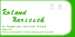 roland maricsek business card